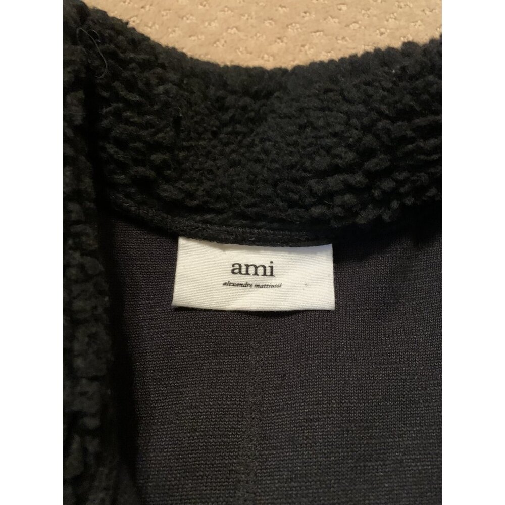 AMI Paris Alexandre Mattiussi Ami De Coeur Heart Fleece Jacket Black XXL - Picture 5 of 11